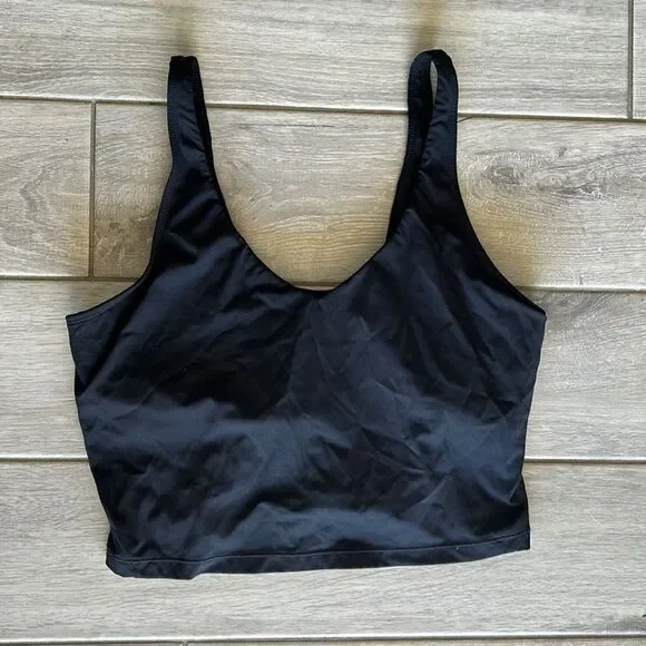 Black cropped work out tank top - Picture 1 of 4